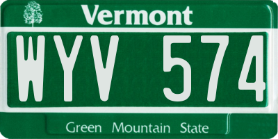 VT license plate WYV574
