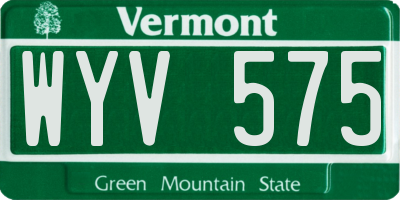 VT license plate WYV575