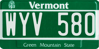 VT license plate WYV580