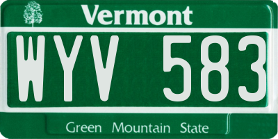 VT license plate WYV583