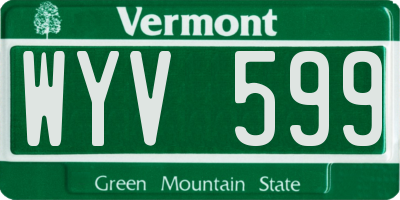 VT license plate WYV599