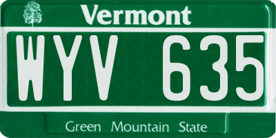 VT license plate WYV635