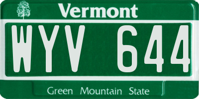 VT license plate WYV644
