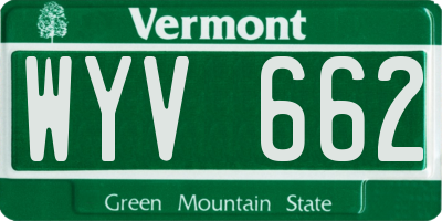 VT license plate WYV662