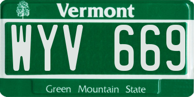 VT license plate WYV669