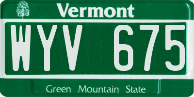 VT license plate WYV675