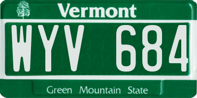 VT license plate WYV684