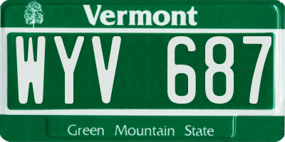 VT license plate WYV687