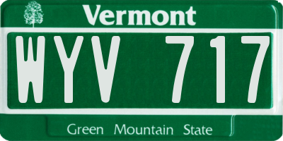 VT license plate WYV717
