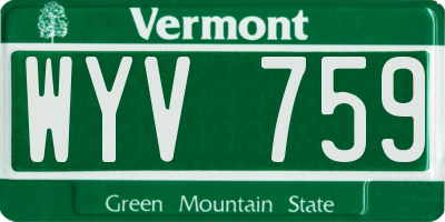 VT license plate WYV759