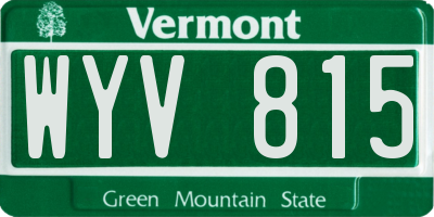VT license plate WYV815