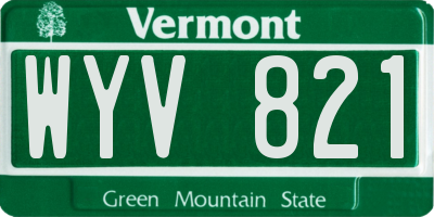 VT license plate WYV821