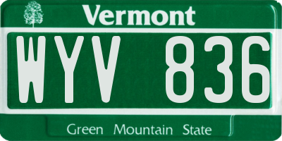 VT license plate WYV836