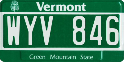 VT license plate WYV846