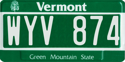 VT license plate WYV874
