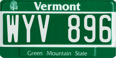 VT license plate WYV896