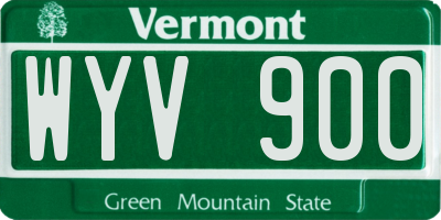 VT license plate WYV900