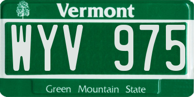VT license plate WYV975