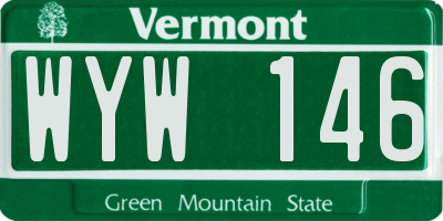 VT license plate WYW146