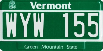 VT license plate WYW155