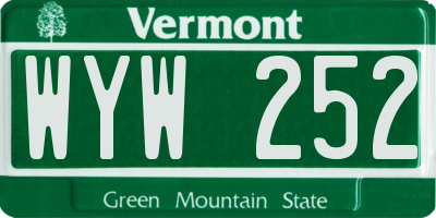 VT license plate WYW252