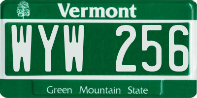 VT license plate WYW256
