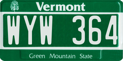 VT license plate WYW364