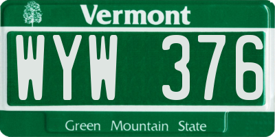 VT license plate WYW376
