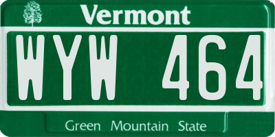 VT license plate WYW464