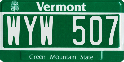 VT license plate WYW507