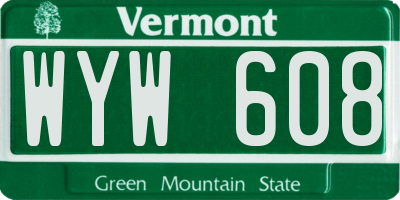 VT license plate WYW608