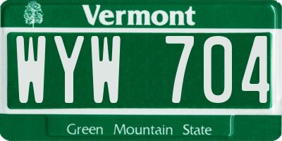 VT license plate WYW704