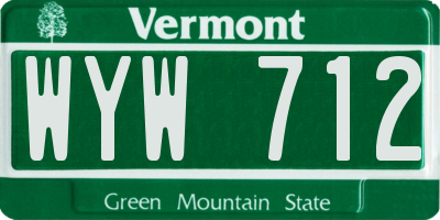 VT license plate WYW712