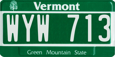 VT license plate WYW713
