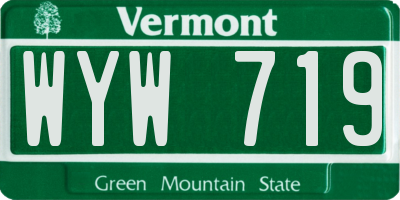 VT license plate WYW719