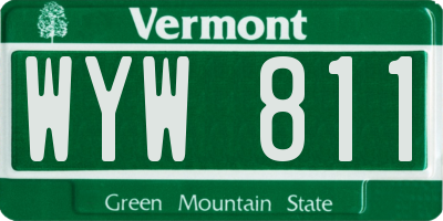 VT license plate WYW811