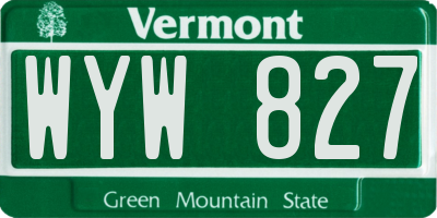 VT license plate WYW827