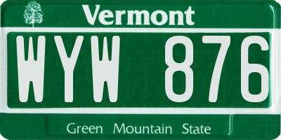 VT license plate WYW876