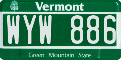 VT license plate WYW886