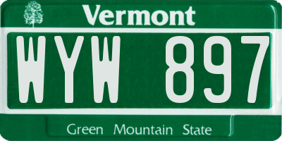 VT license plate WYW897