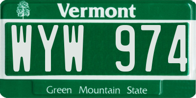 VT license plate WYW974