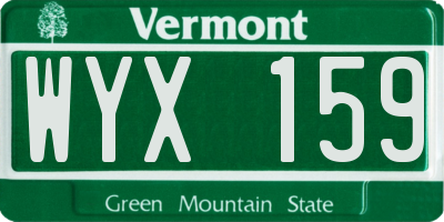 VT license plate WYX159