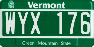 VT license plate WYX176