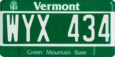 VT license plate WYX434
