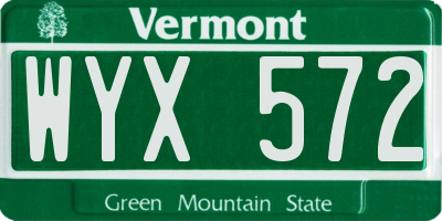 VT license plate WYX572