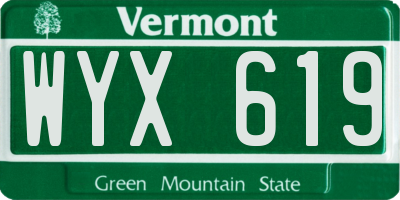 VT license plate WYX619