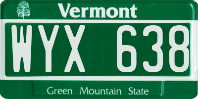 VT license plate WYX638