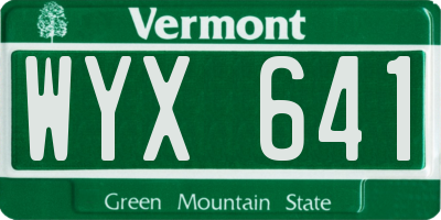 VT license plate WYX641