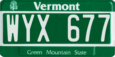 VT license plate WYX677