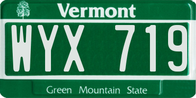 VT license plate WYX719